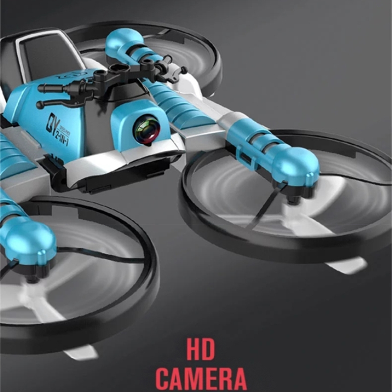 Drone Rc Helicopter With Camera - Land Air Dual Mode 2In1 Deformation