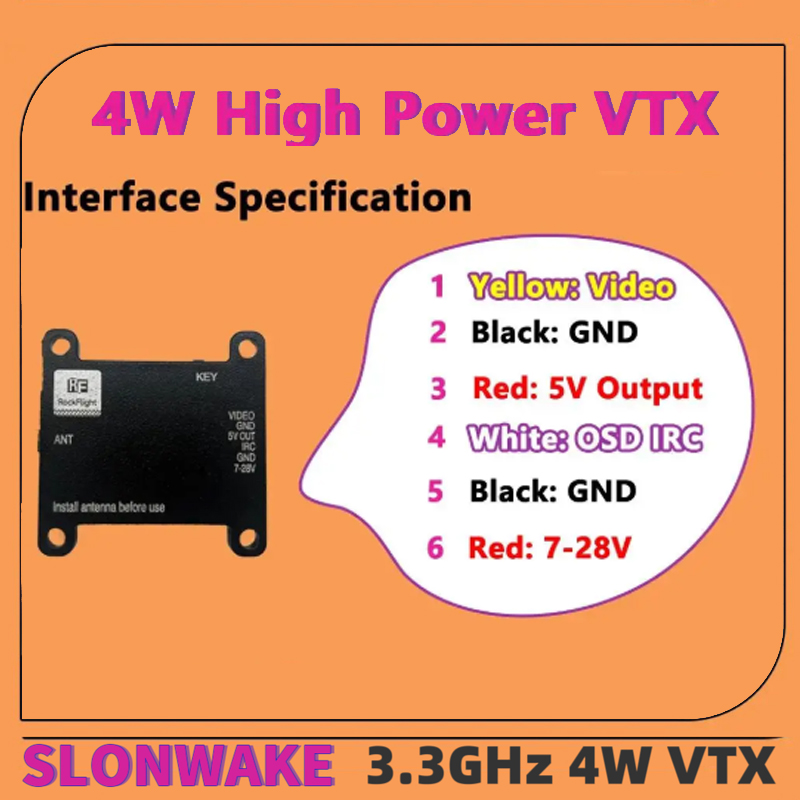 SLONWAKE FPV 3.3G 16CH 4000mW  - Rc Transmitter Drone 评论和价格