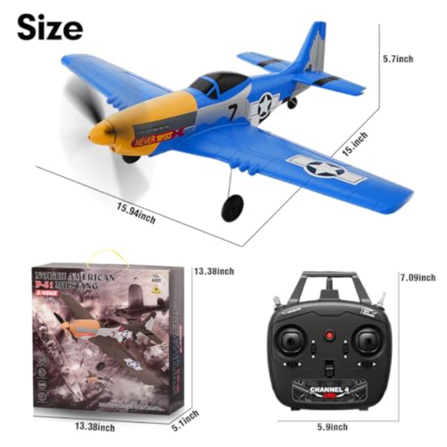 P51D RC Plane 4CH 2.4GHz RTF R - Drone Top Rc 评论和价格