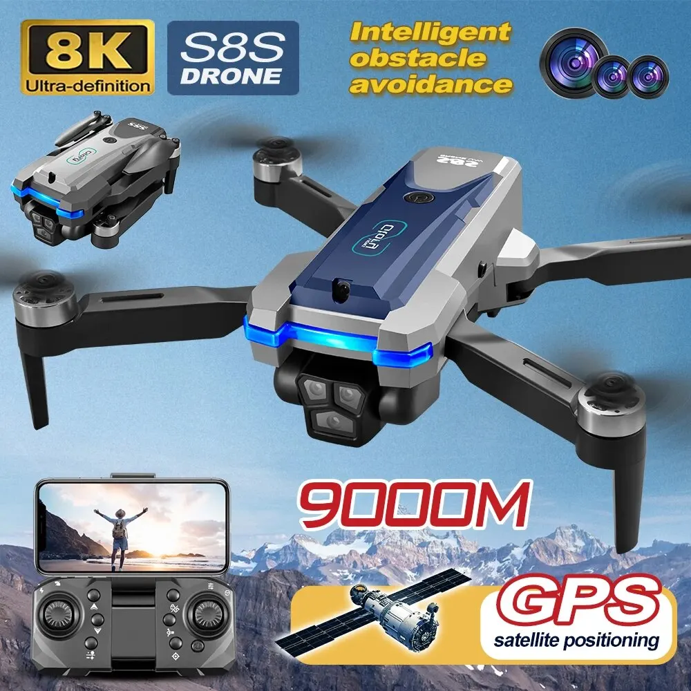 S8S GPS Drone 5G Wifi 8K HD Du - Drone Rc Helicopter With Camera 评论和价格